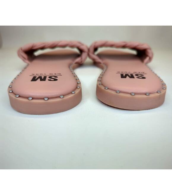 SM New York Sandals Blush Pink Braided Slip on Size 8 - Picture 6 of 6